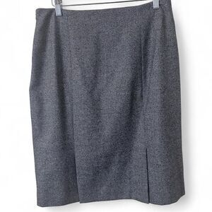 Brooks Brothers with Loro Piana Merino Wool Grey Pencil Skirt With Pleats